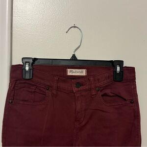 Madewell burgundy skinny jeans